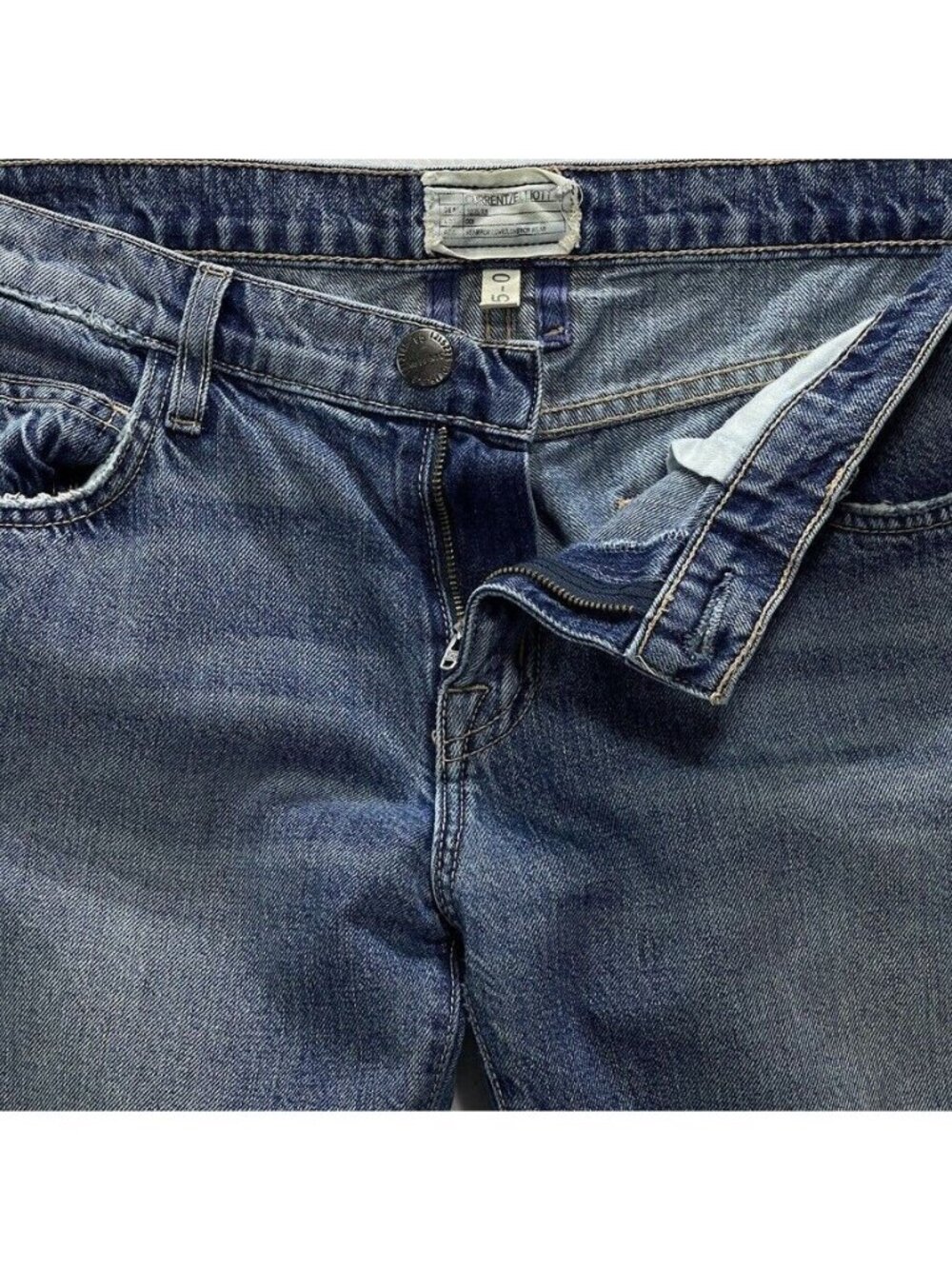 Current Elliott Womens Distressed Raw Hem Crop Jeans Size M Blue Denim - Picture 5 of 10